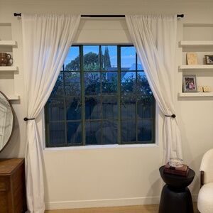 54"x95" Light Filtering Window Curtain Panel in White (Set of 2)